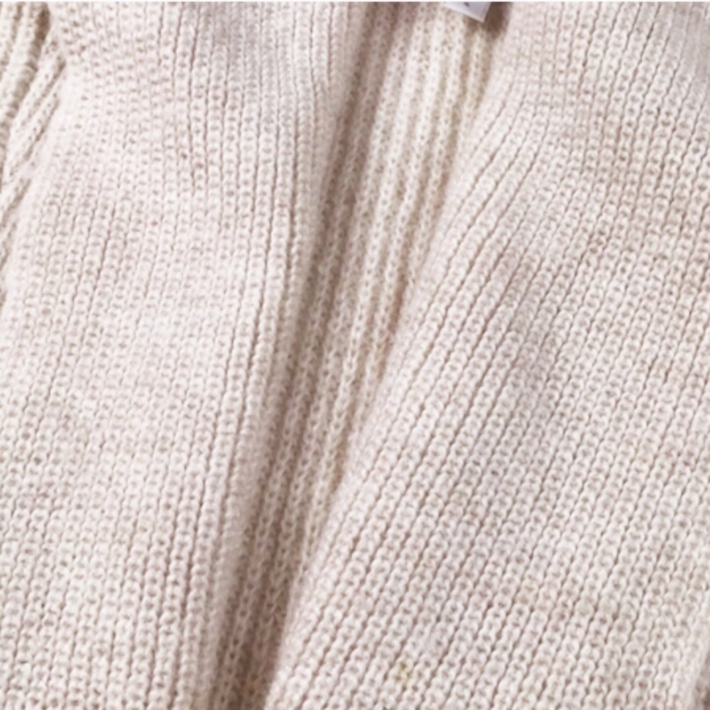 Gap Creamy Pale Pink Tweed Shawl Collar Cardigan, Size Small - Picture 8 of 13